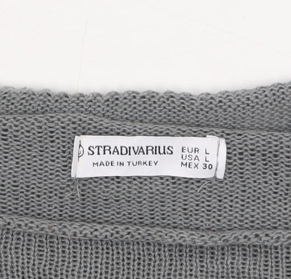 Womens UK Size 12 Stradivarius Grey Pullover Jumper