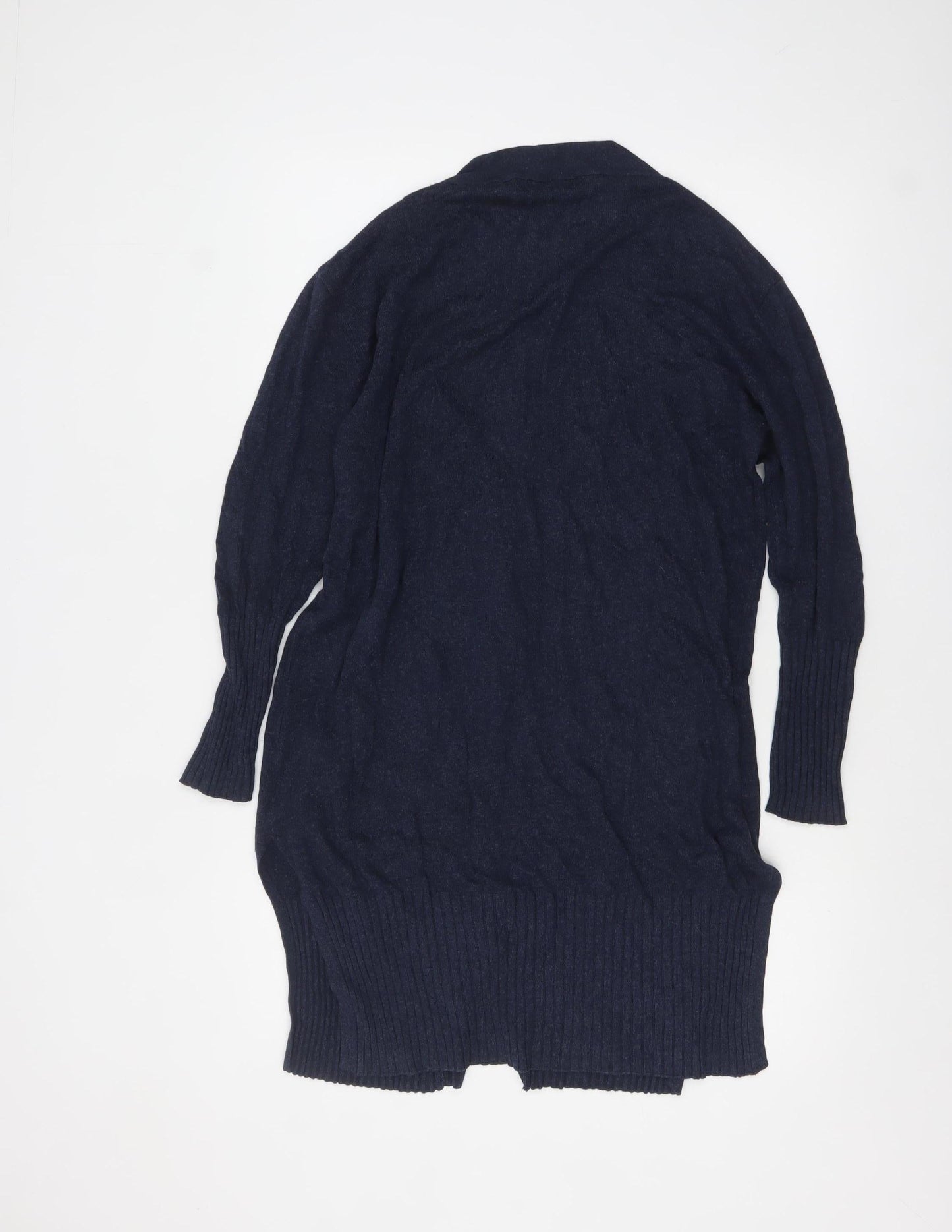 Marks and Spencer Women's Navy Blue Longline V-Neck Cardigan Size L