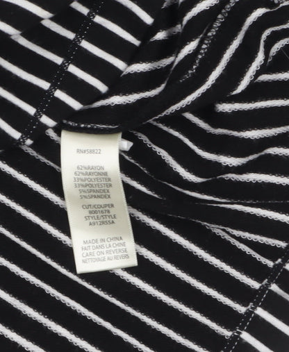 Max Studio Women Black Striped Shift Dress XS Classic Jersey