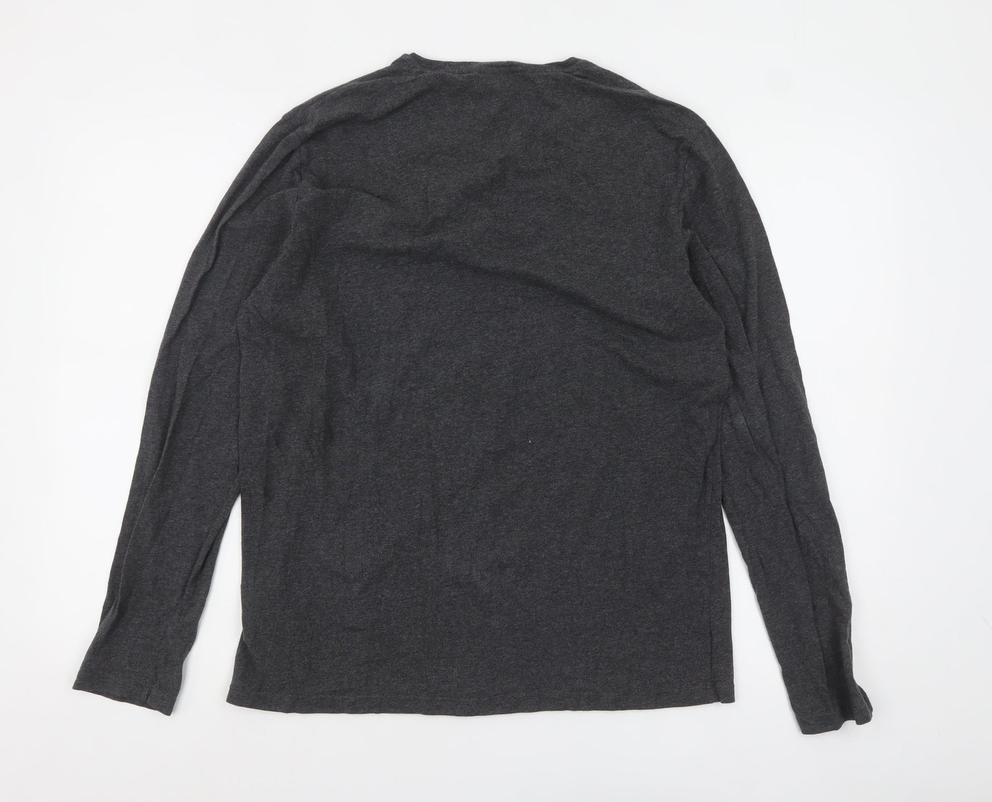 Hugo Boss Men’s Grey Long Sleeve Cotton Crew Neck Top Size M