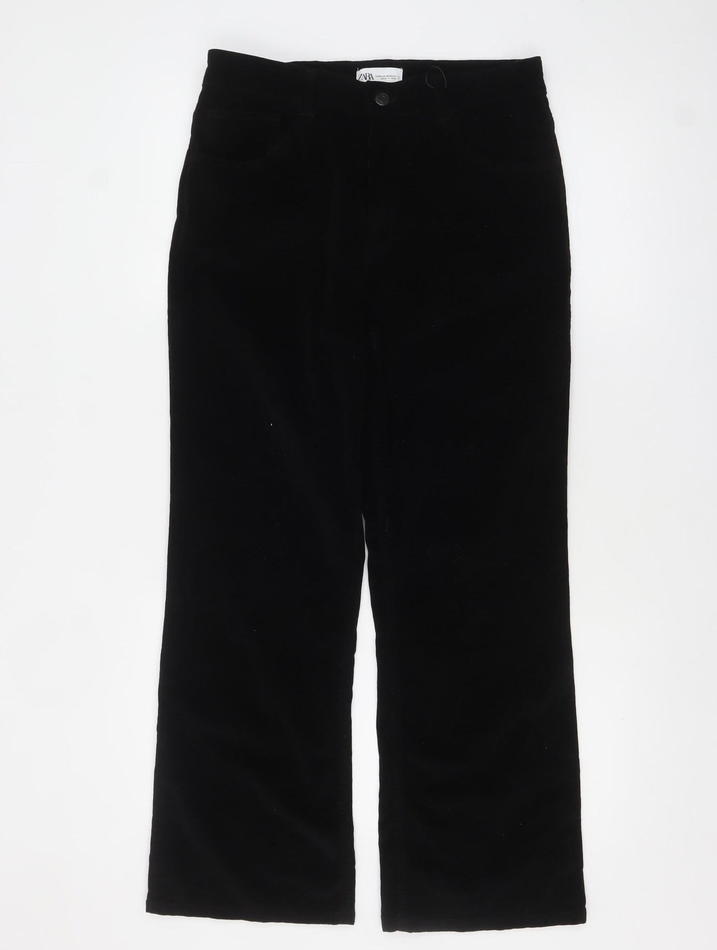 Womens UK Size 14 Zara Regular Fit Casual Workwear Black Trousers