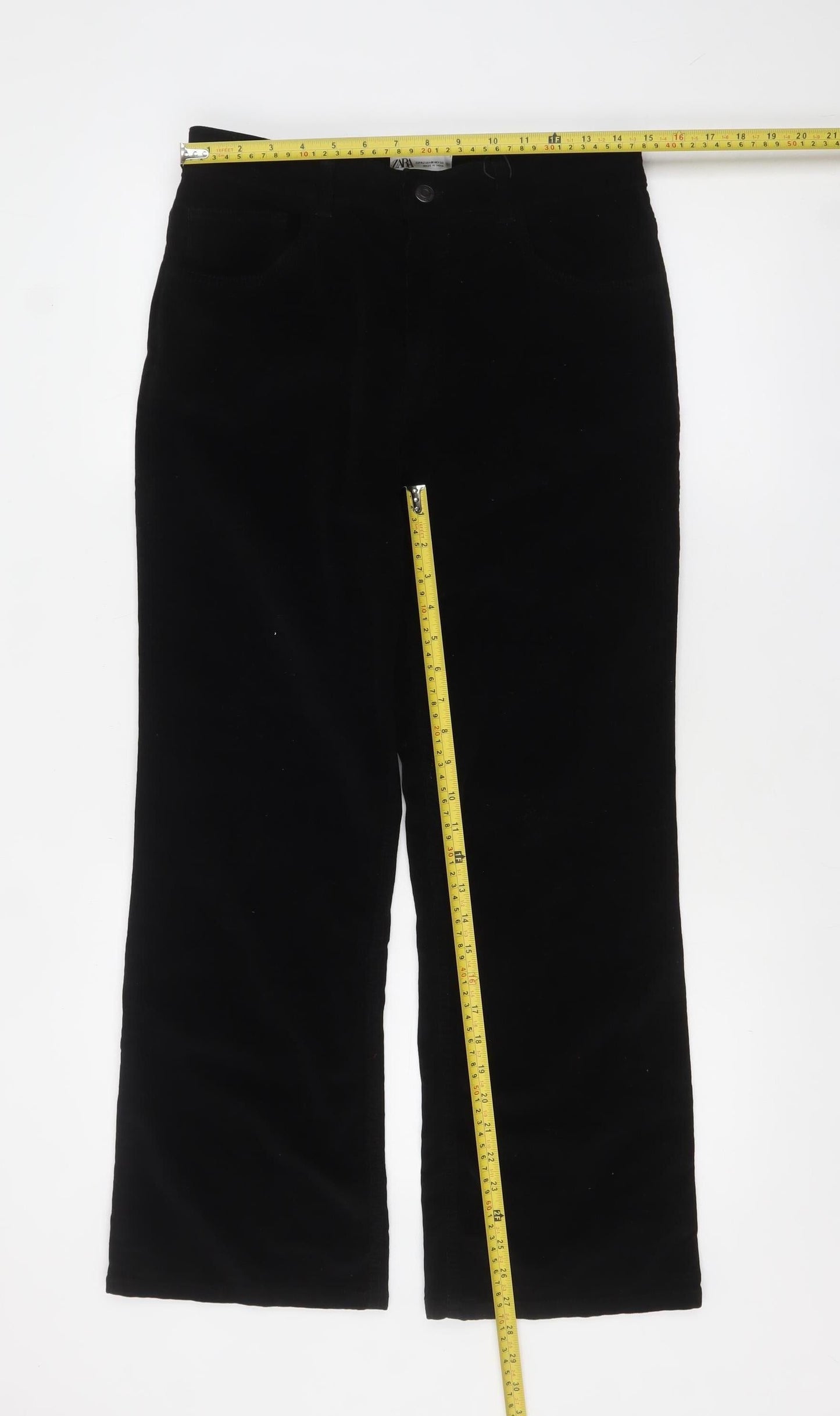 Womens UK Size 14 Zara Regular Fit Casual Workwear Black Trousers