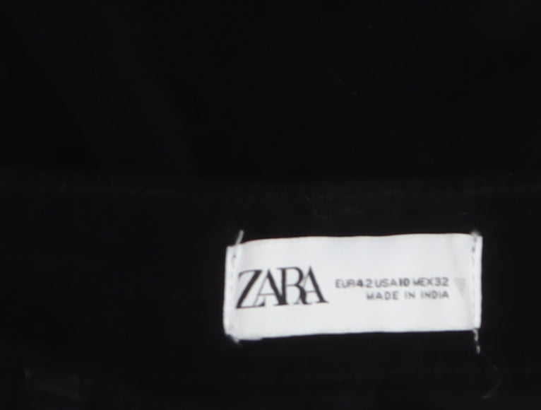 Womens UK Size 14 Zara Regular Fit Casual Workwear Black Trousers