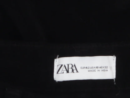 Womens UK Size 14 Zara Regular Fit Casual Workwear Black Trousers