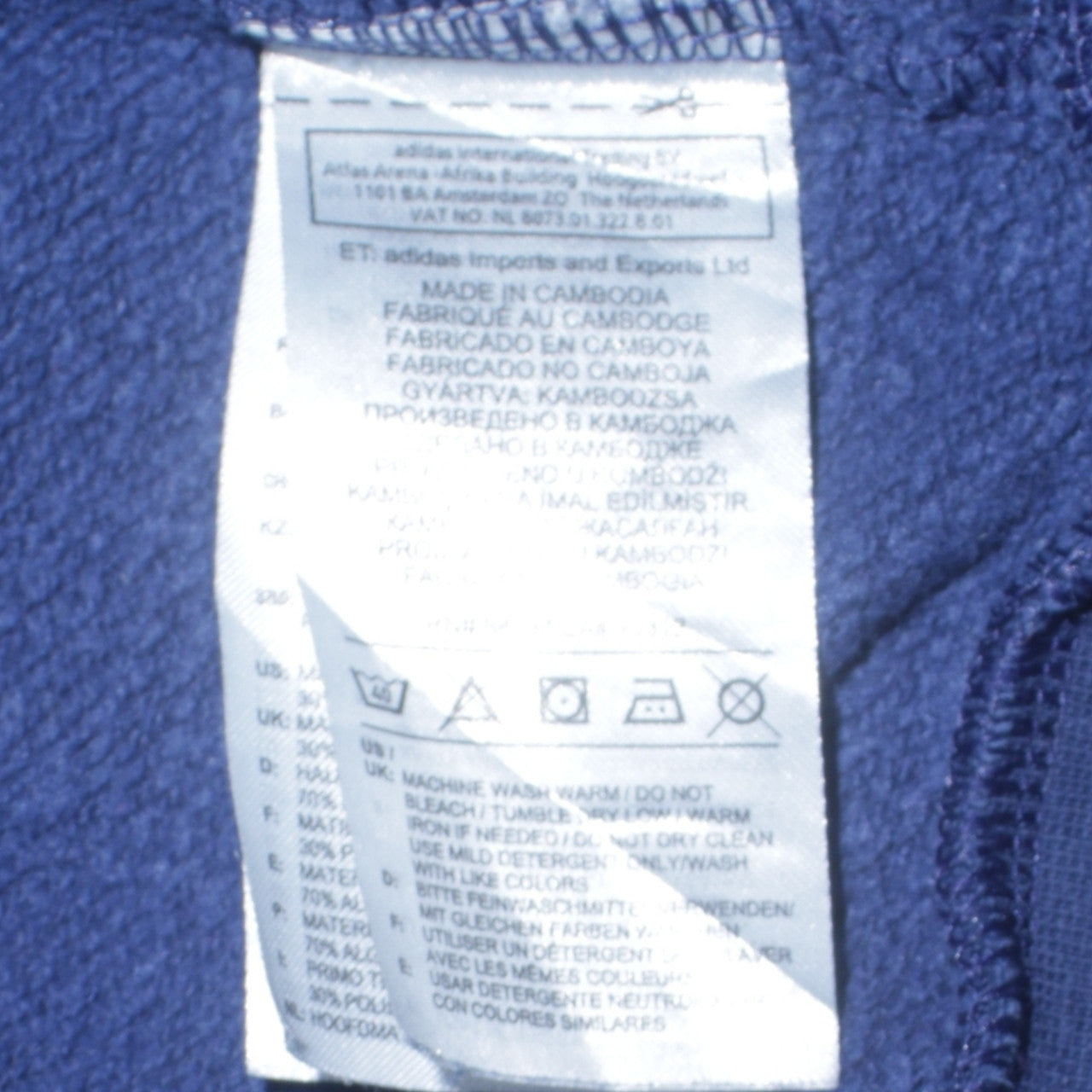 Mens UK Size S adidas Blue Pullover Sweatshirt