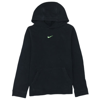 Nike Boys Black XL Pullover Fleece Hoodie with Green Logo
