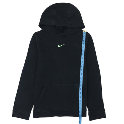 Nike Boys Black XL Pullover Fleece Hoodie with Green Logo