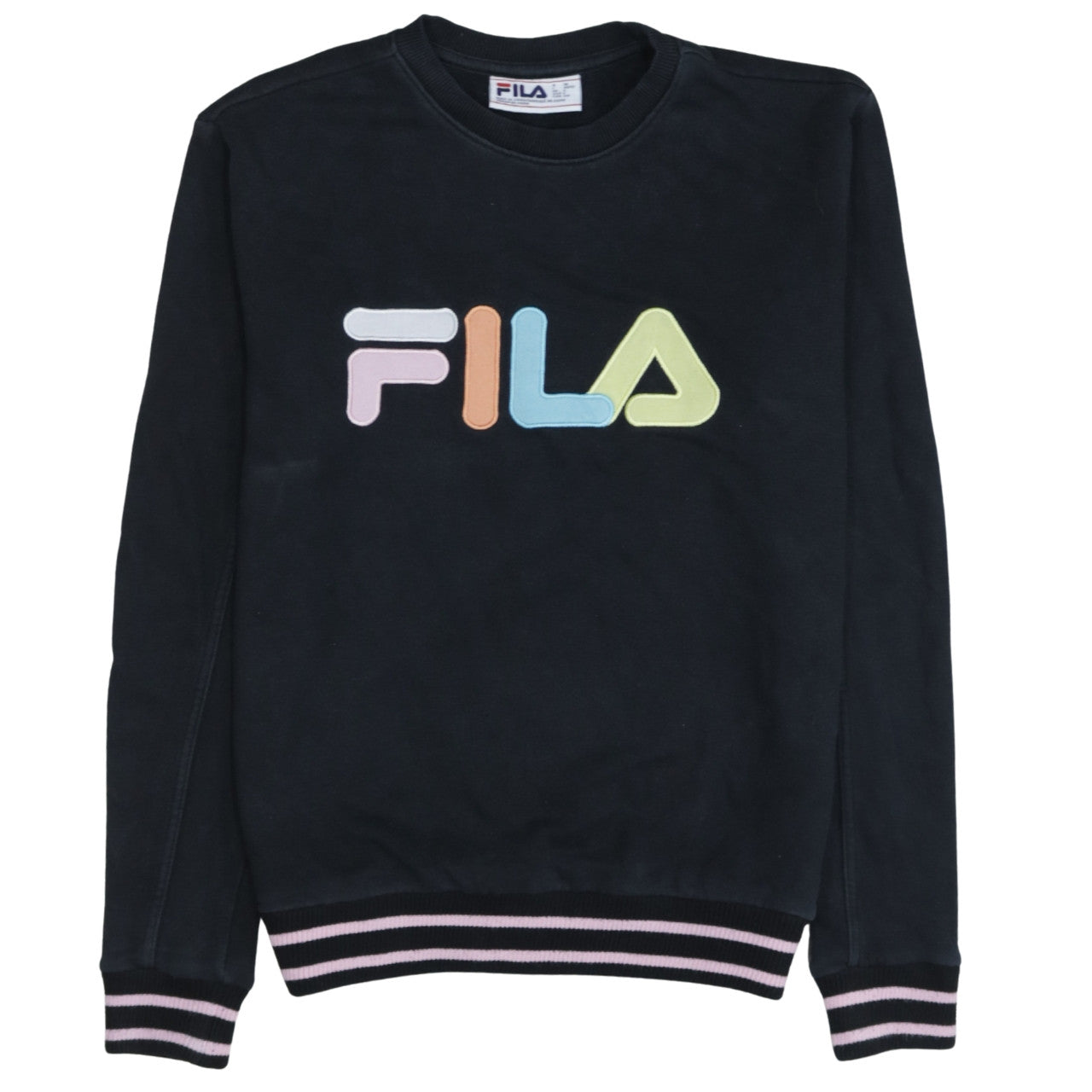 Womens UK Size S FILA Black Pullover Sweatshirt