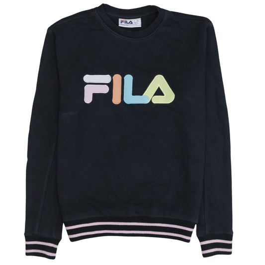 Womens UK Size S FILA Black Pullover Sweatshirt