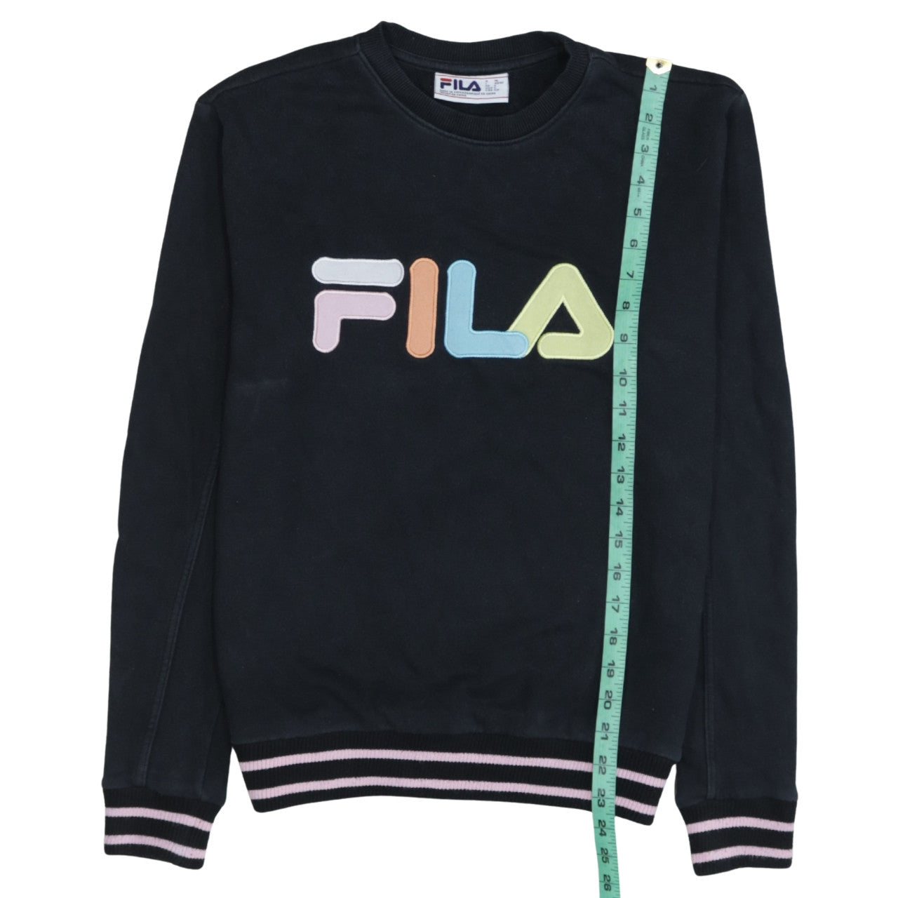 Womens UK Size S FILA Black Pullover Sweatshirt