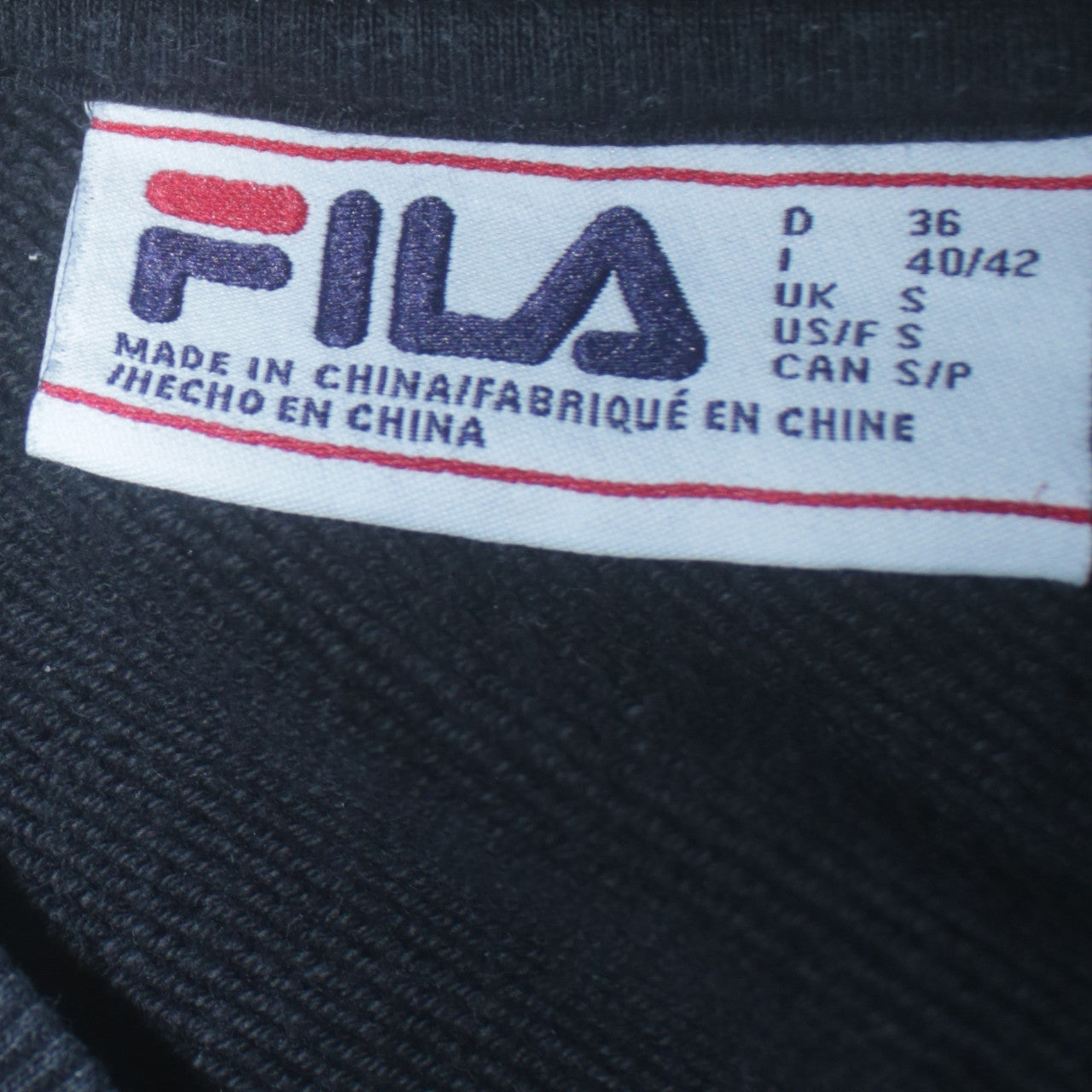 Womens UK Size S FILA Black Pullover Sweatshirt