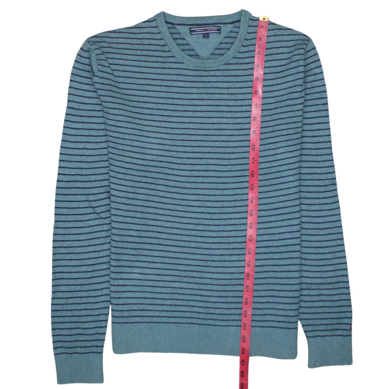 Mens UK Size L Tommy Hilfiger Blue Pullover Jumper