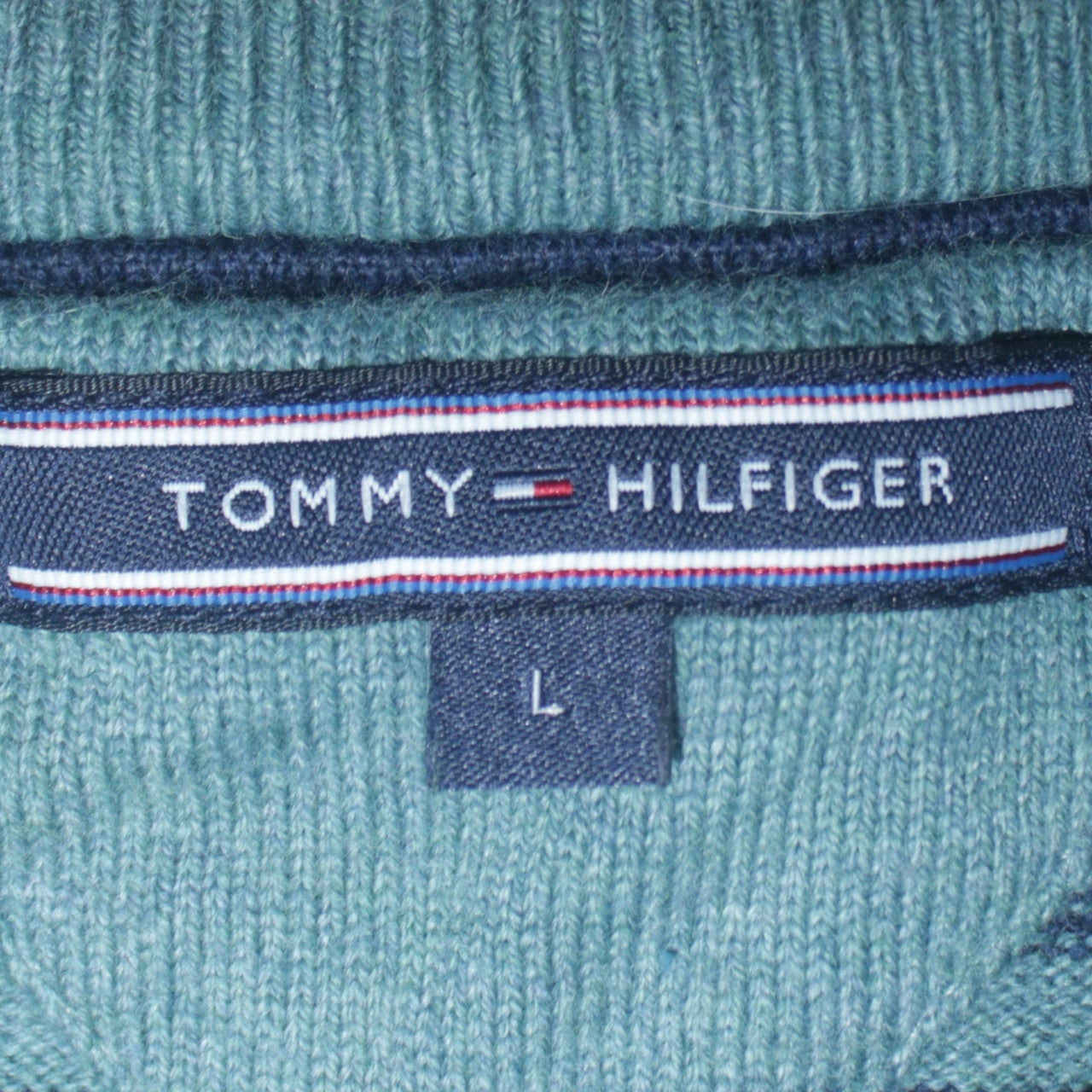 Mens UK Size L Tommy Hilfiger Blue Pullover Jumper