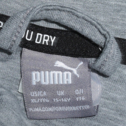 Puma Boys Grey Full Zip Hoodie 15-16 Years Activewear Sweatshirt