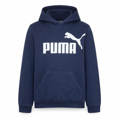 Front view of Puma boys’ blue pullover hoodie 14-15 years logo fleece sweatshirt