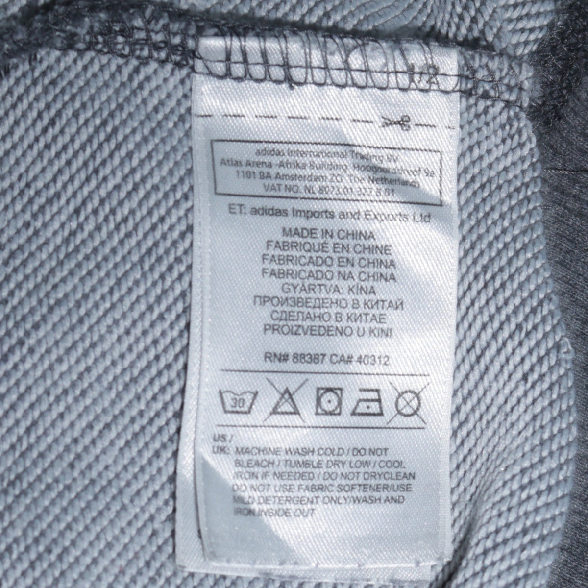 Mens UK Size L adidas Grey Pullover Sweatshirt