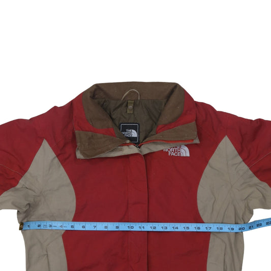 The North Face Women's Red Water Resistant Mid-Length Parka Jacket M