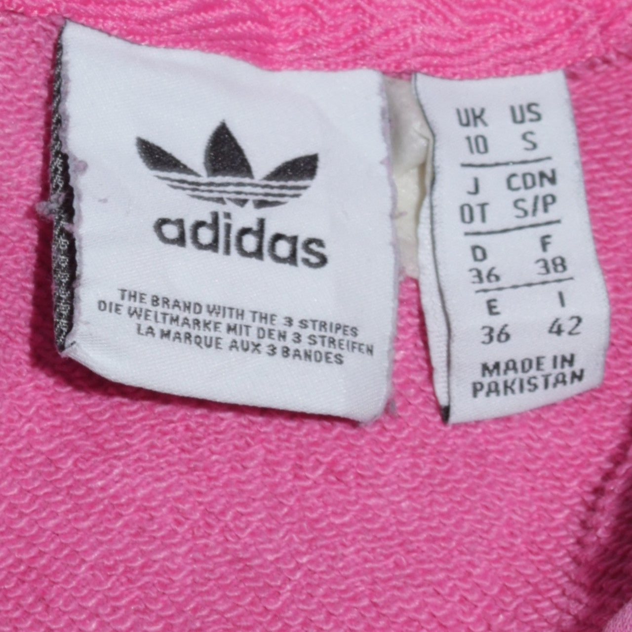 Womens UK Size 10 adidas Pink Pullover Hoodie