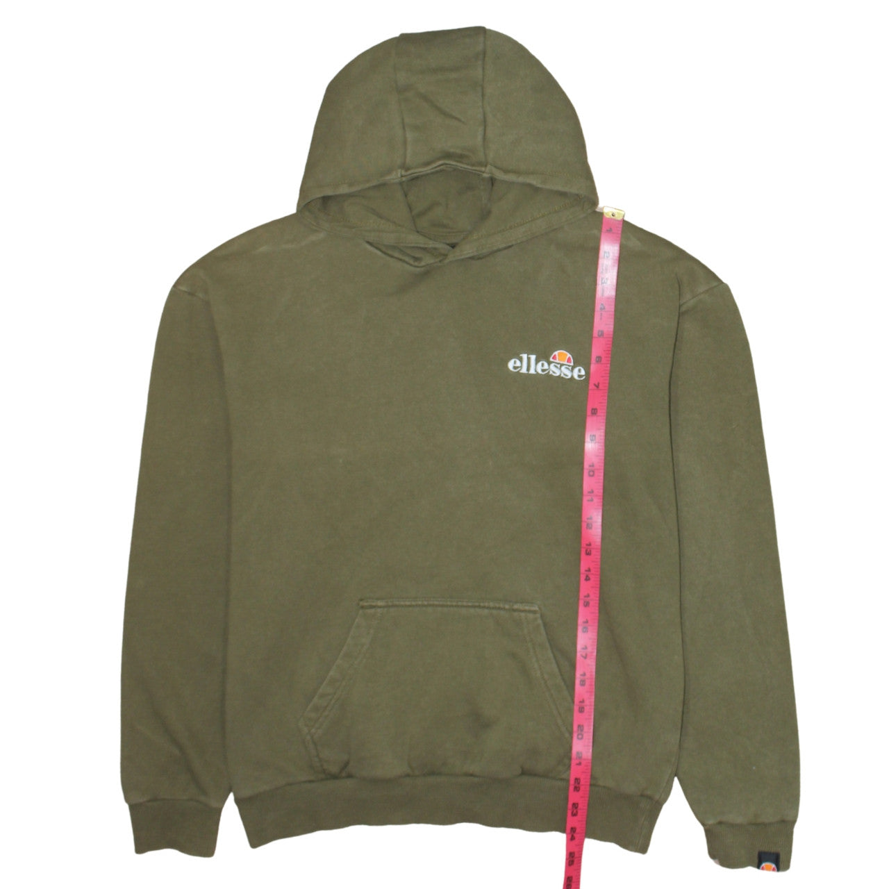Ellesse Boys Green Pullover Hoodie 13-14 Years Cotton Blend Logo Sweatshirt