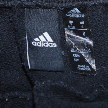 Adidas Womens Black Small Jogger Sweatpants with White Stripes