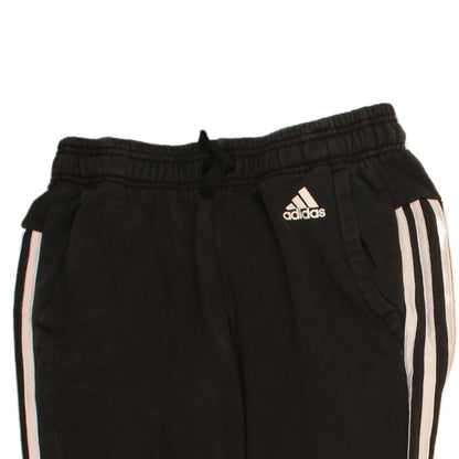Adidas Womens Black Small Jogger Sweatpants with White Stripes