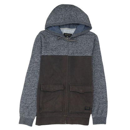 Mens UK Size S Quiksilver Grey Full Zip Hoodie