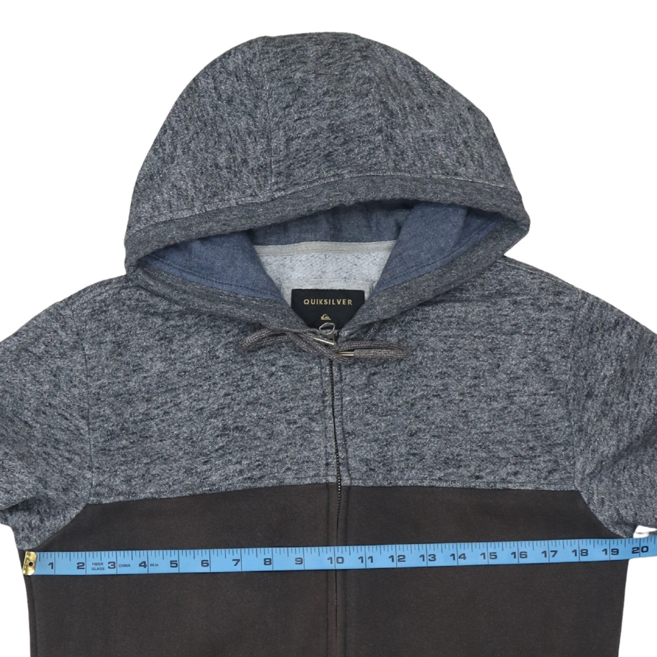 Mens UK Size S Quiksilver Grey Full Zip Hoodie