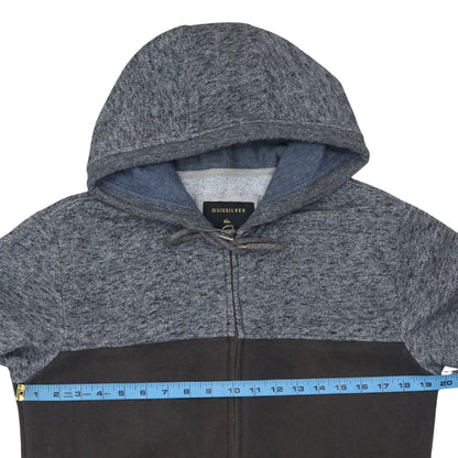 Mens UK Size S Quiksilver Grey Full Zip Hoodie