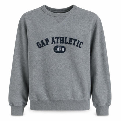 Gap Mens Grey Athletic Crew Neck Pullover Sweatshirt Size S