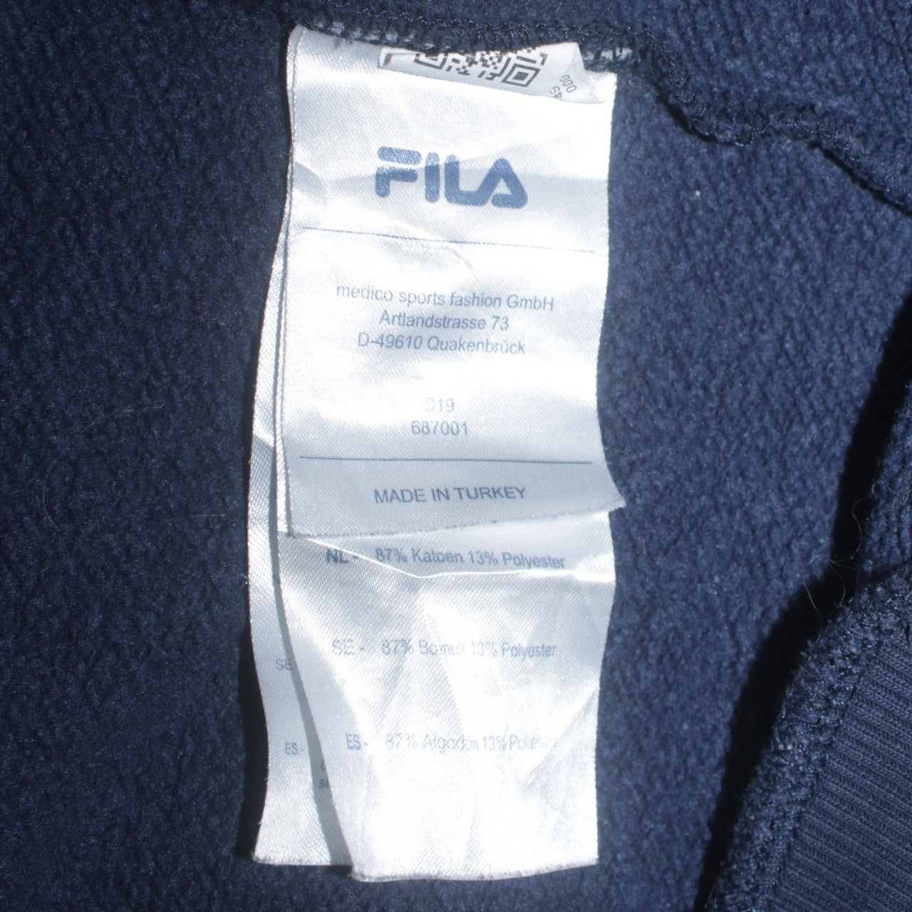 Mens UK Size S FILA Black Pullover Hoodie