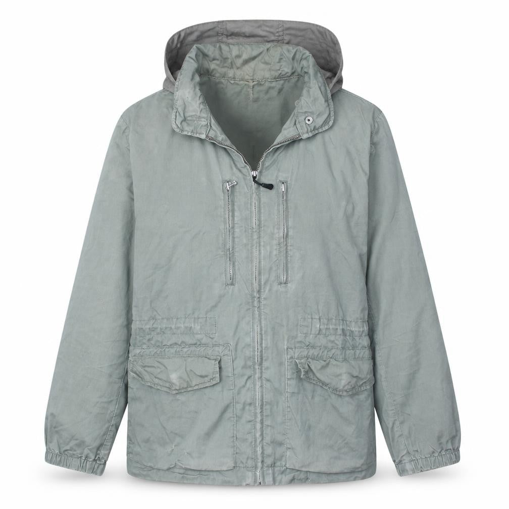 GAP Women's Green Hooded Anorak Jacket L Cotton Zip Pockets Casual