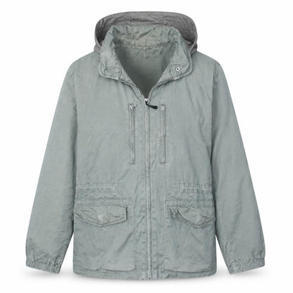 GAP Women's Green Hooded Anorak Jacket L Cotton Zip Pockets Casual