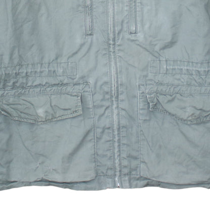 GAP Women's Green Hooded Anorak Jacket L Cotton Zip Pockets Casual