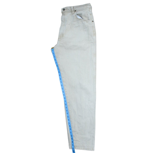 Wrangler Men's Beige 38x34 Straight Fit Cotton Denim Jeans