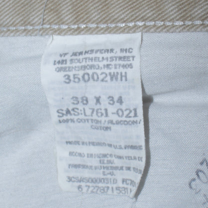 Wrangler Men's Beige 38x34 Straight Fit Cotton Denim Jeans