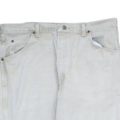 Wrangler Men's Beige 38x34 Straight Fit Cotton Denim Jeans
