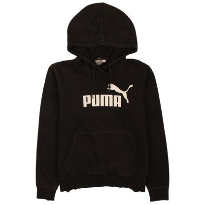 Puma Boys Black Pullover Hoodie Size 12 Years Graphic Logo Fleece