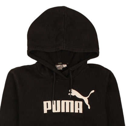 Puma Boys Black Pullover Hoodie Size 12 Years Graphic Logo Fleece
