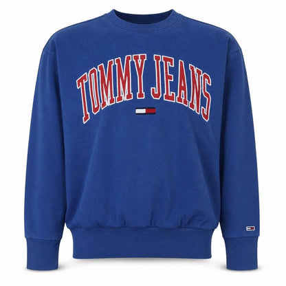 Mens UK Size M Tommy Jeans Blue Pullover Sweatshirt
