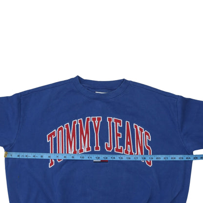 Mens UK Size M Tommy Jeans Blue Pullover Sweatshirt