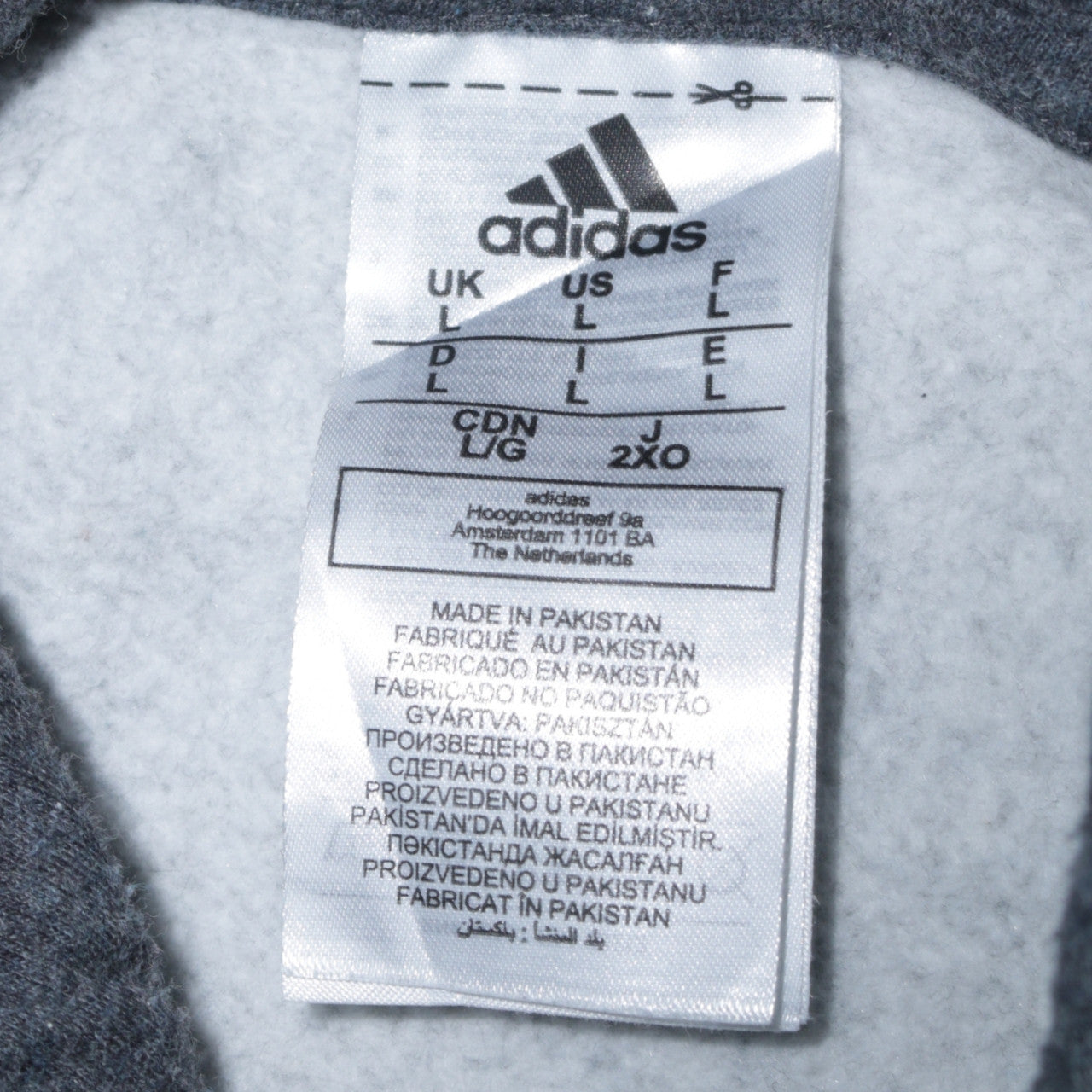 Mens UK Size L adidas Grey Pullover Hoodie