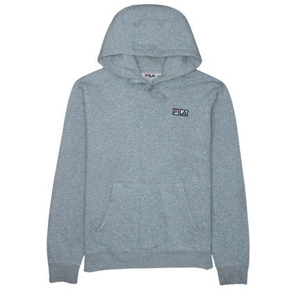 Fila Men's Grey Pullover Hoodie Medium Regular Fit Logo Fleece