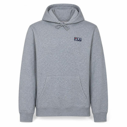 Fila Men's Grey Pullover Hoodie Medium Regular Fit Logo Fleece