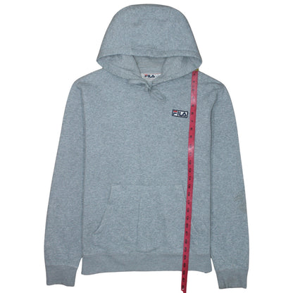 Fila Men's Grey Pullover Hoodie Medium Regular Fit Logo Fleece