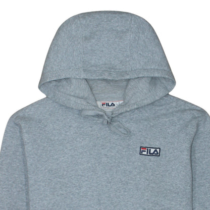 Fila Men's Grey Pullover Hoodie Medium Regular Fit Logo Fleece