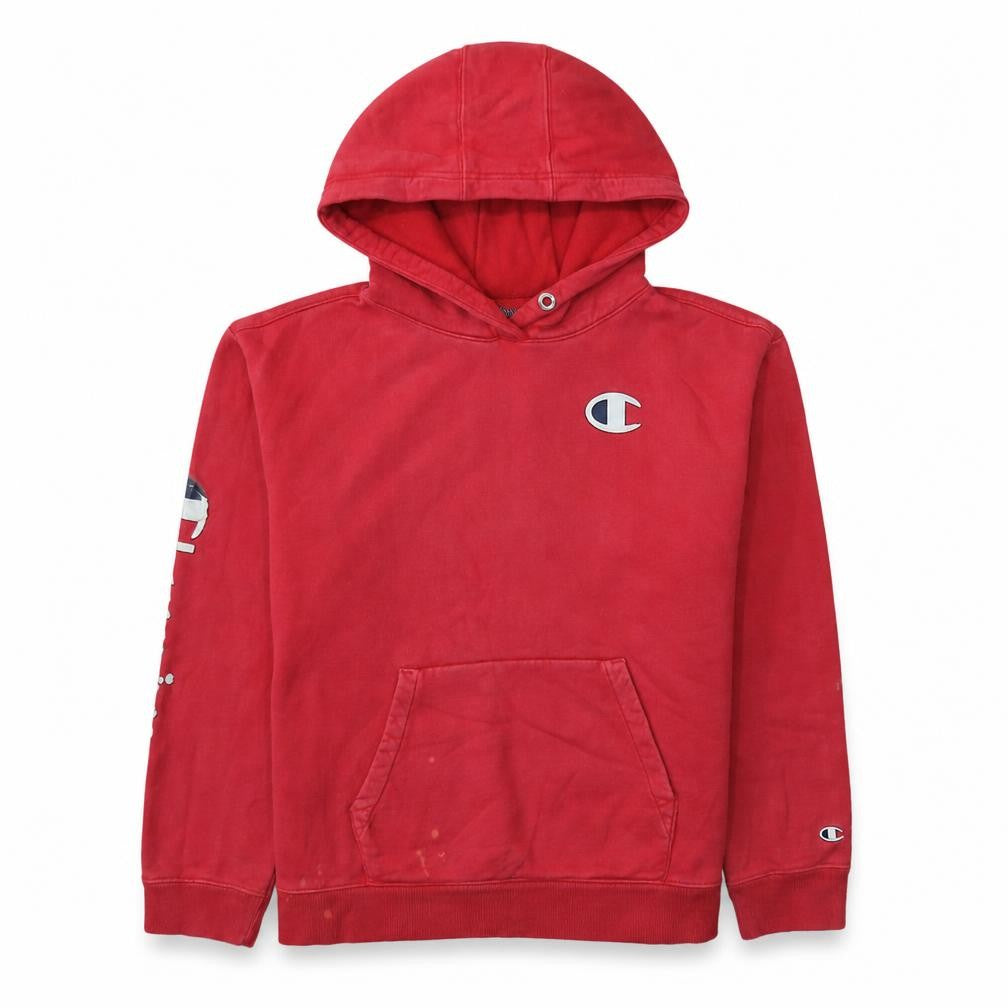 Mens UK Size M Champion Red Pullover Hoodie