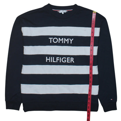 Mens UK Size L Tommy Hilfiger Blue Pullover Sweatshirt