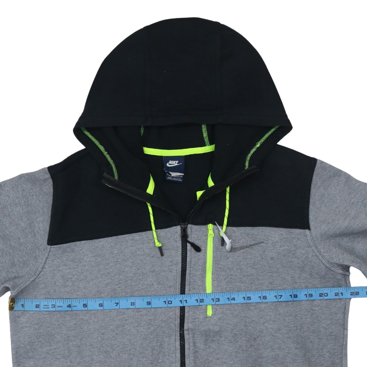 Mens UK Size L Nike Grey Full Zip Hoodie