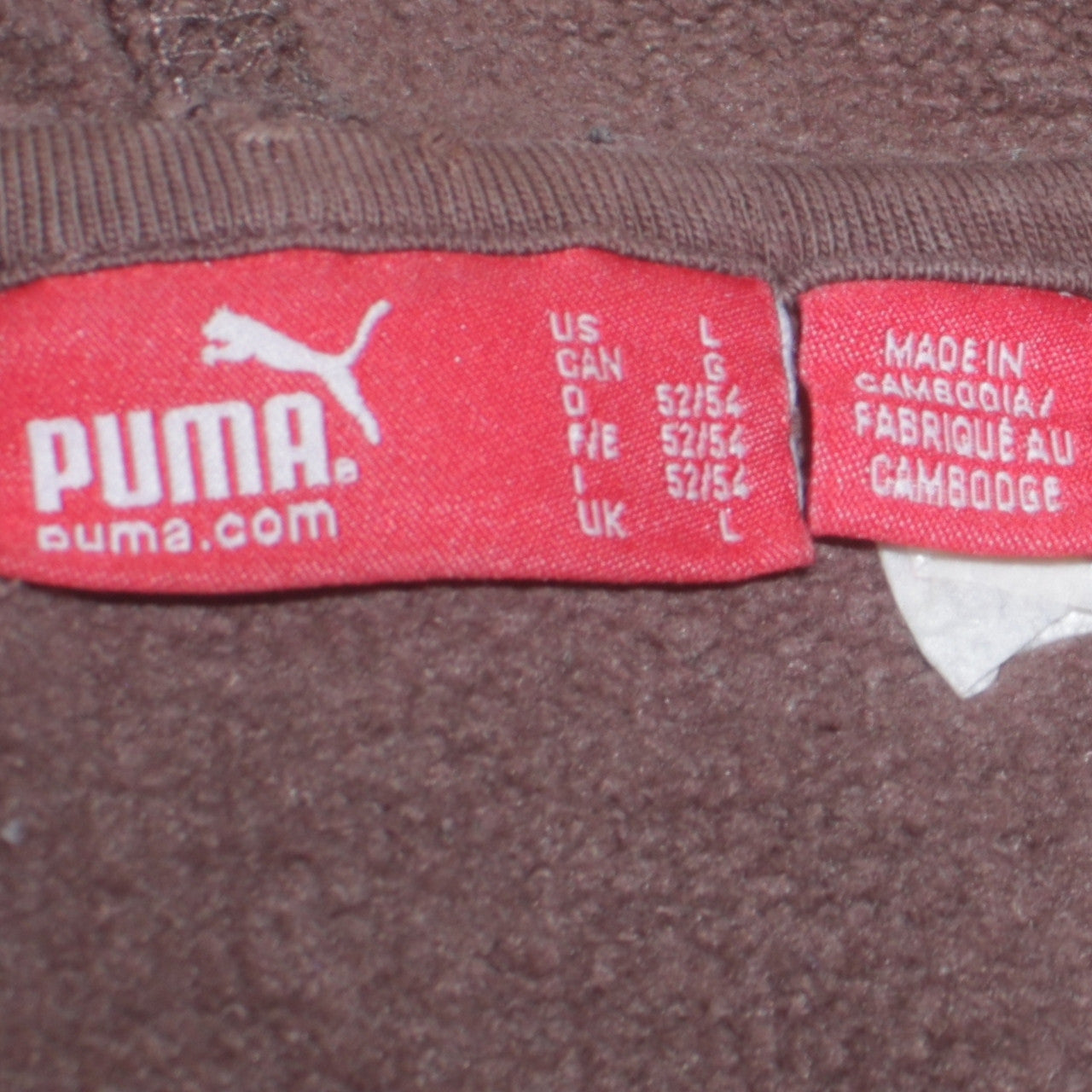 Mens UK Size L PUMA Brown Pullover Hoodie