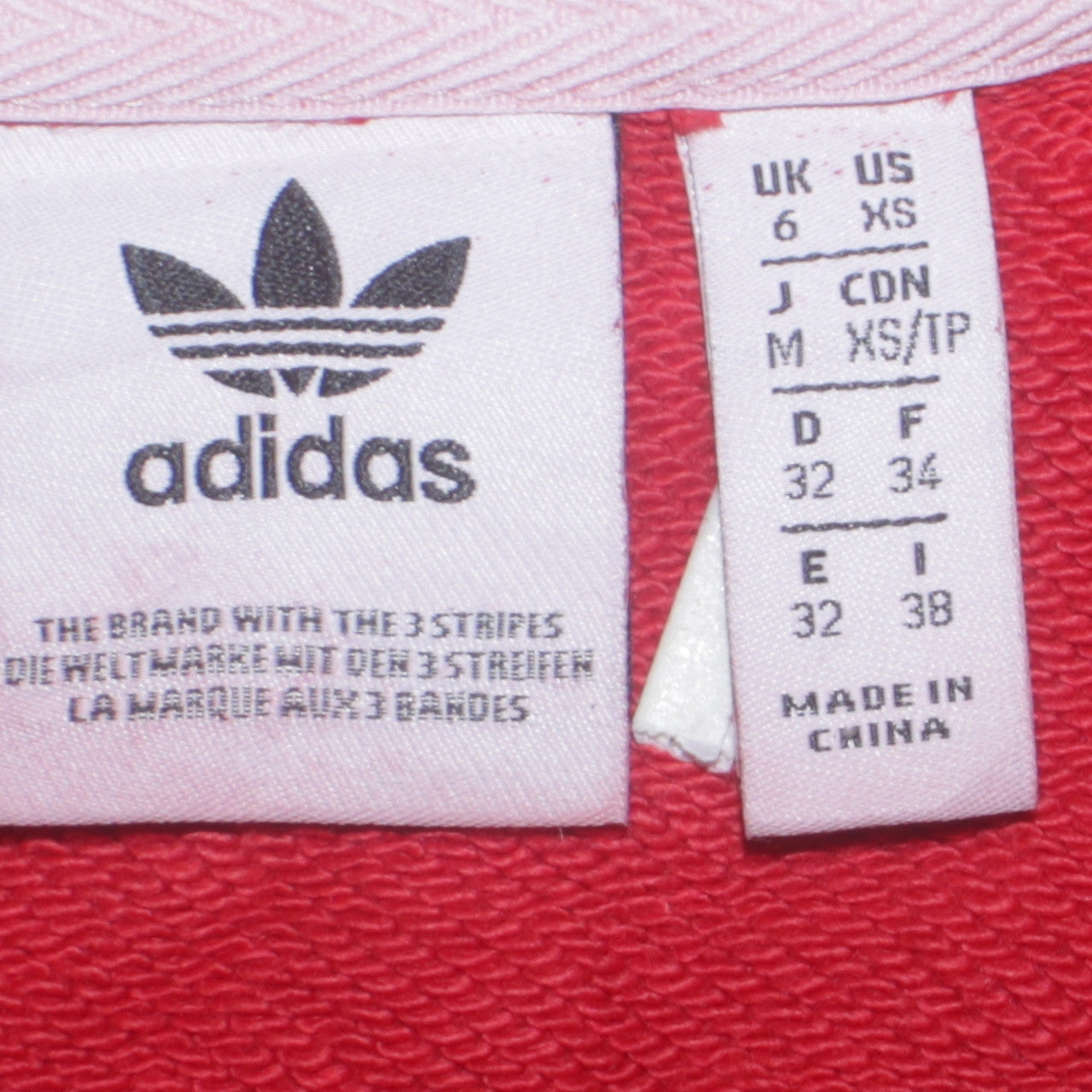 Womens UK Size XS adidas Red Pullover Sweatshirt